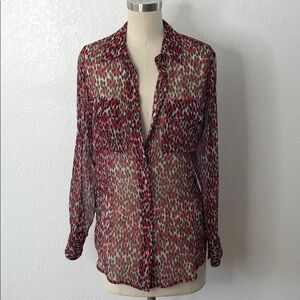Equipment silk animal print silk business shirt XS